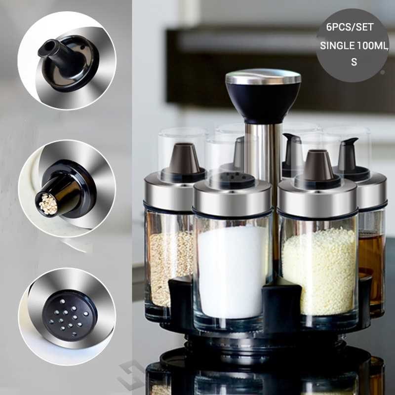 2020 Spice Jar Glass Organizer Pepper Spice Container Season