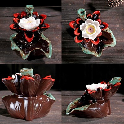 Ceramic Incense Holder(Retro and Lotus Style)Home Lotus Ince