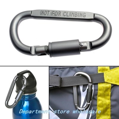 D-Shaped Aluminum Alloy Carabiner Screw Lock Hook Clip Key R