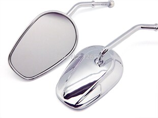 Chrome Motorcycle Mirror Oval Side Rearview Mirrors  Harley