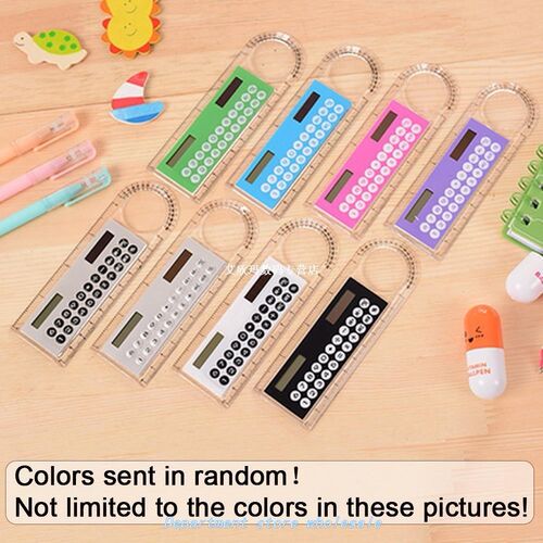 10cm Ruler Mini Digital Calculator 2 in 1 Kid Stationery Sch