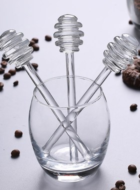 3Pcs Honey Dipper Sticks Glass Honey Spoon Syrup Dispenser H