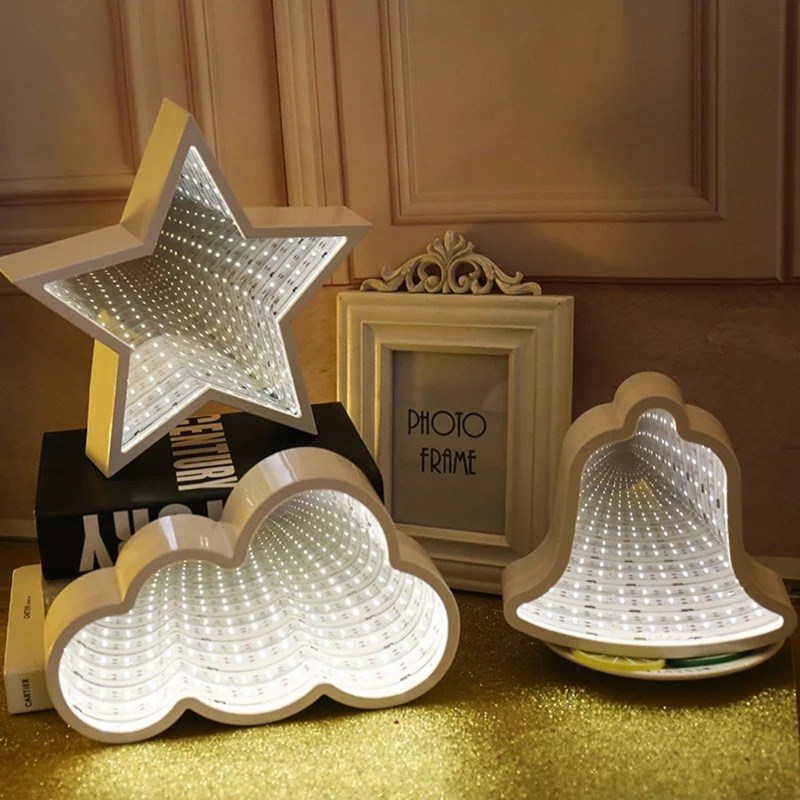 Creative LED 3D Night Light Cloud unnel Shape Child Room Bed