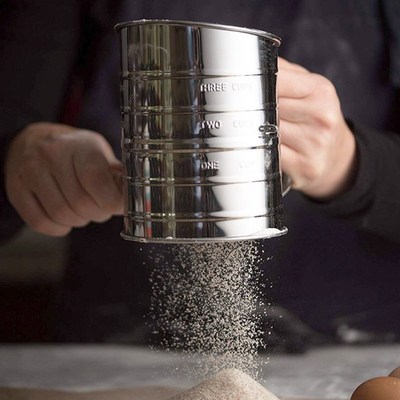 Stainless Steel Mesh Flour Sifter Mechanical Baking Icing Su