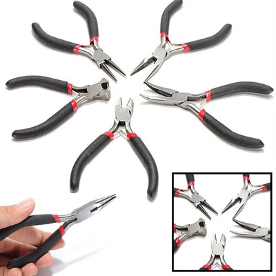 5Pcs Jewellery Mini Pliers Set Kit Cutter Chain Round Bent N