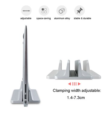 Vertical Adjustable Laptop Stand Aluminium Portable Notebook