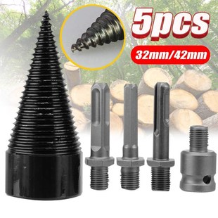 5Pcs Drill Hex Triangle Splitter Round Firewood 42mm Bit