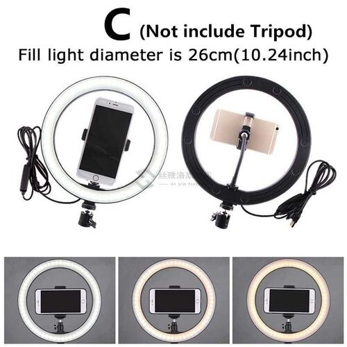 Video Light LED Selfie Ring Light with Adjustable Tripod Cel