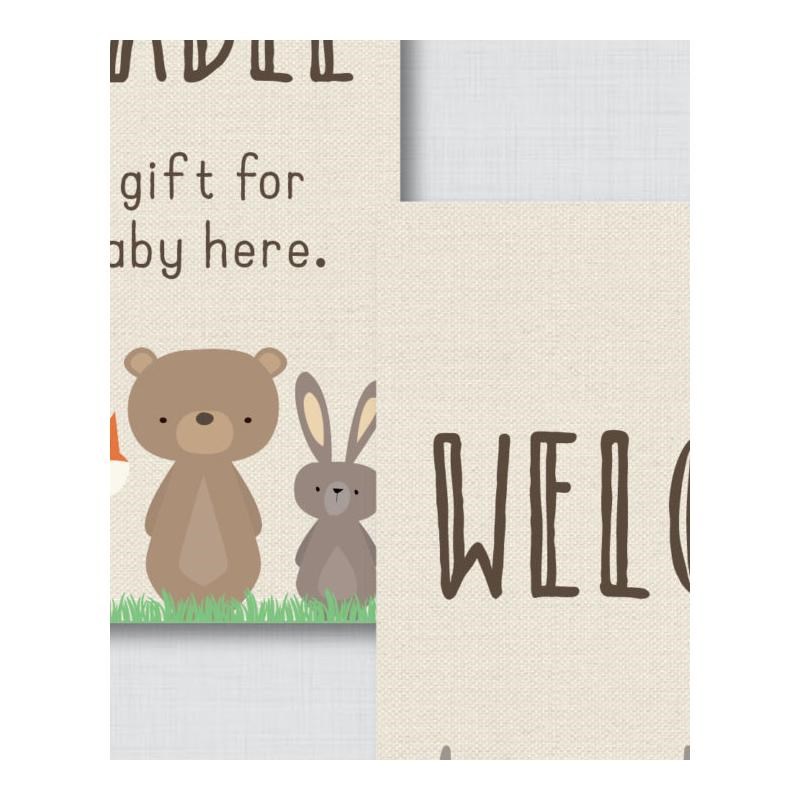 Woodland Theme Baby Shower Table Signs - 6 Signs! Welcome Si