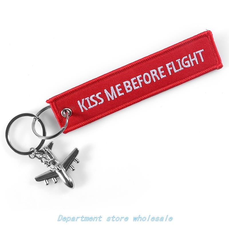 PinK Kiss ME BEForE FLight  Chain LaBEL EMBroidEry Cha