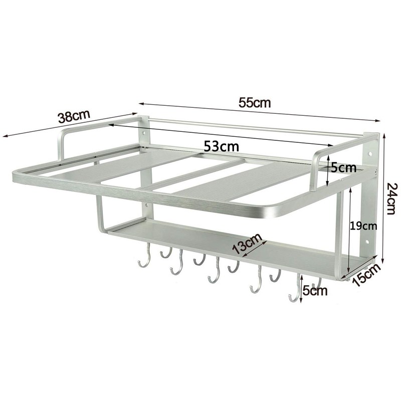 AYHF-2 Layers Space Aluminum Microwave Oven Rack Stand Kitch