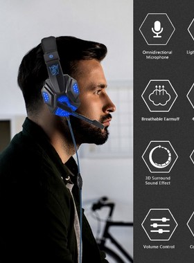 Professional Bass Gamer Wired Headphones For PS4 Switch Xbox