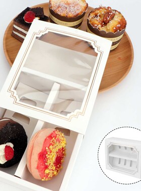 Paper Macarons Box With Clear Window Dessert Containers Muff