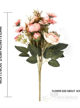 12 Heads Silk Rose Artificial Flower Gerbera Daisy Fake Flow