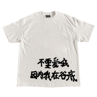 AT荒诞小镇 “不要爱我 因为我在谷底”小众非主流短袖短句T恤tee