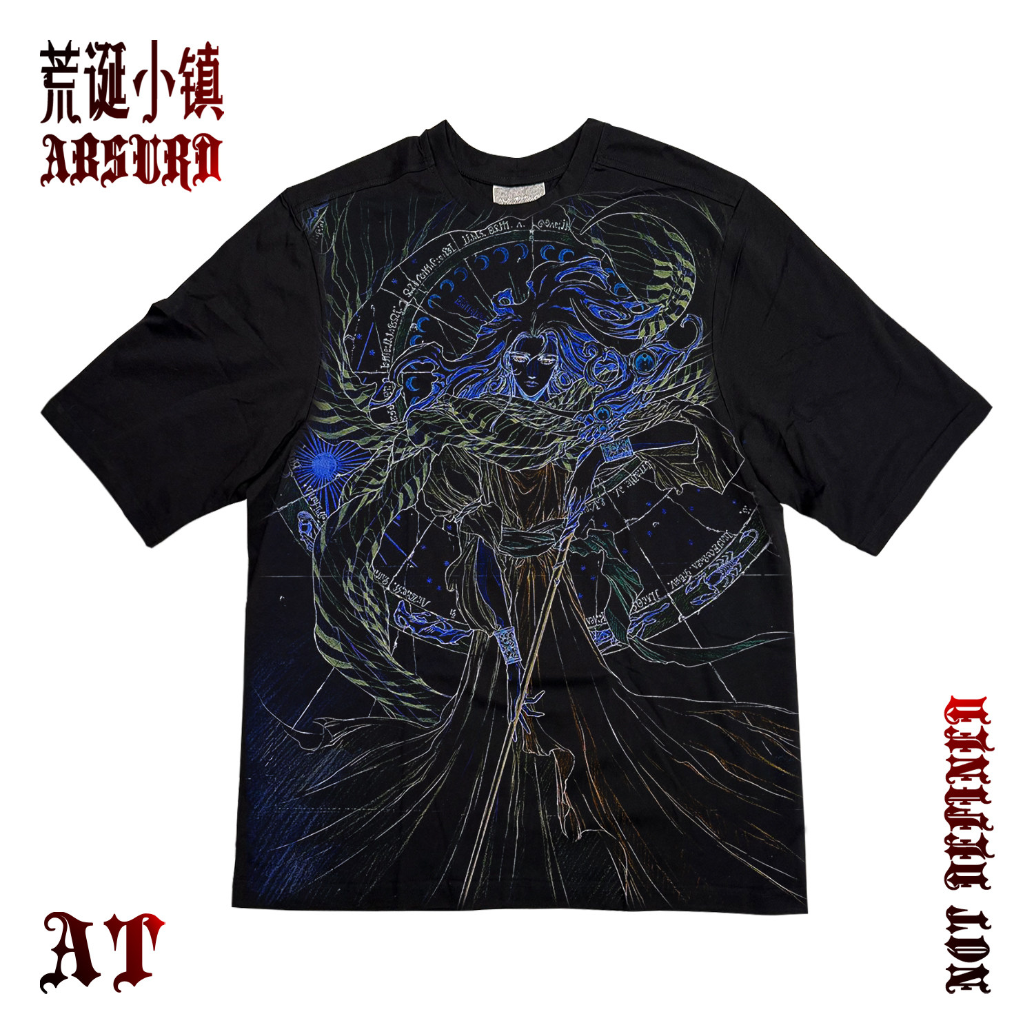 荒诞小镇 暗黑光影漫感穿搭色彩二次元古早画风线稿半袖短袖T恤
