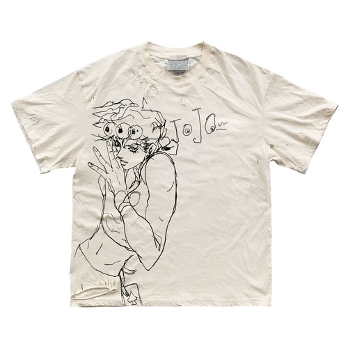 荒诞小镇 JOJO's Bizarre Adventure 二次元短袖T恤漫画线稿tee