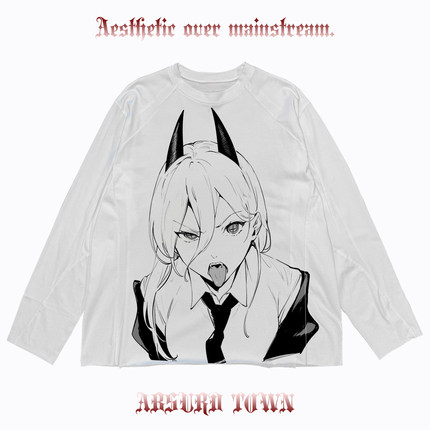 AT荒诞小镇 MAKIMA玛奇玛二次元ACGN机能风长袖音乐节穿搭亚比ins