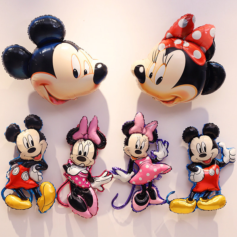 宝宝周岁生日装饰卡通米奇气球儿童生日派对场景布置米老鼠百天宴