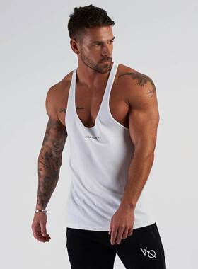 Men TankTop Man Gym clothes Singlet stringer Vest深v背心男棉