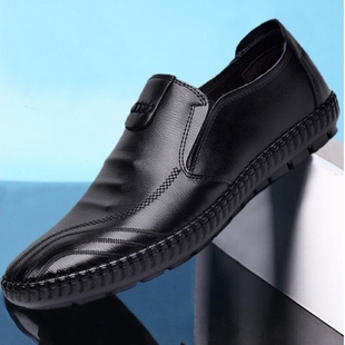 2024 fashion男man shoes for men leather black loafers formal