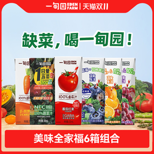 60盒 轻松补蔬菜200mL 一甸园100%蔬菜汁 果蔬汁系列