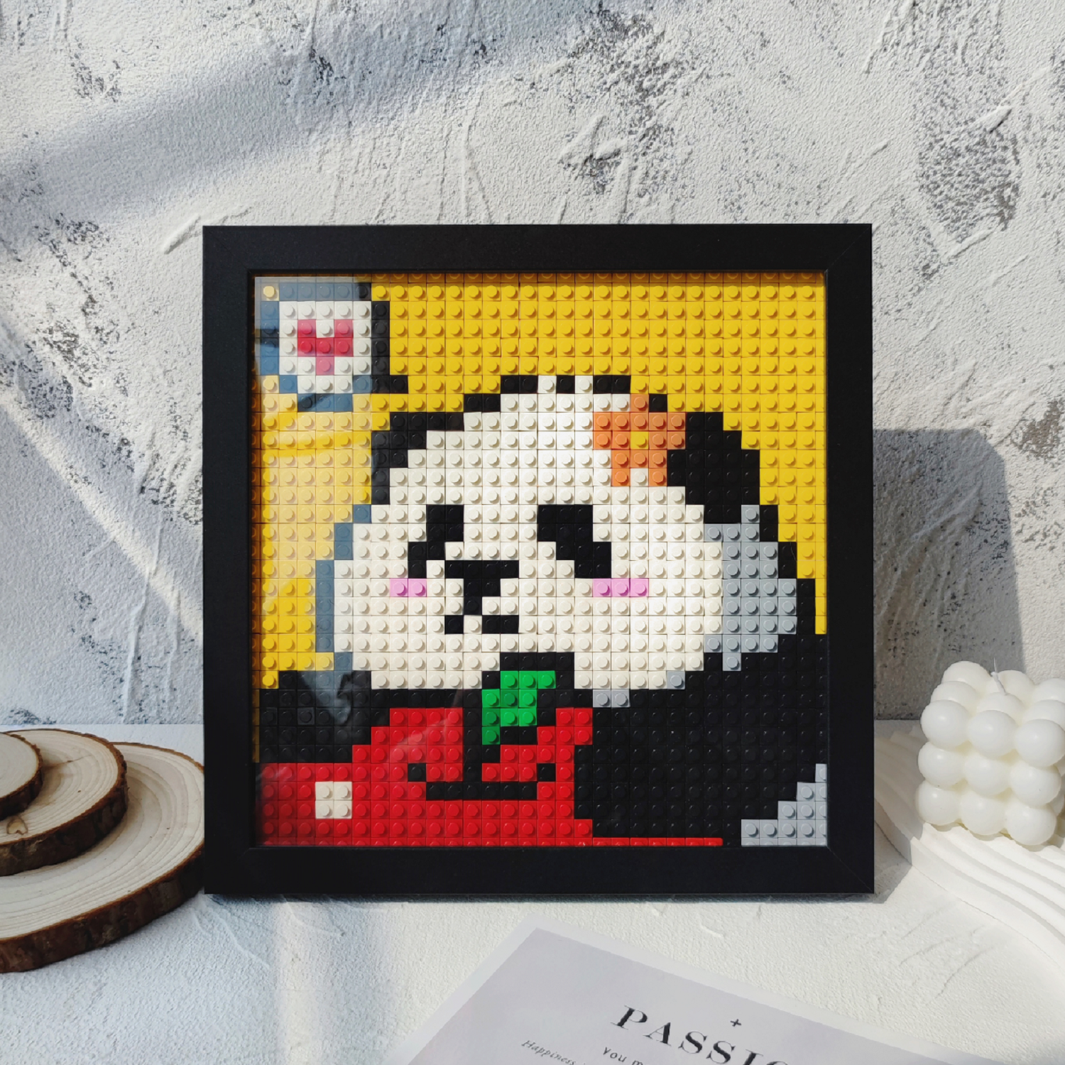 28.5X28.5CM创意像素积木画积木拼图装饰画带相框摆件小颗粒积木