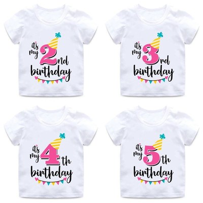 Baby Boys Girls Birthday T Shirt Summer Kids Funny Gift T s