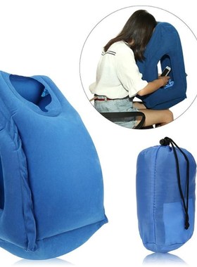 Inflatable Travel Office Pillow Air Soft Cushion Trip Portab