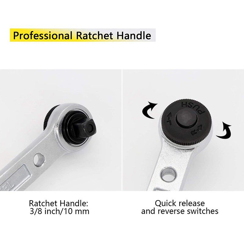 8-Inch Adjustable Wrench with 3/8 Inch Quick Release Reversi - 实物图