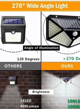 3 Modes LED Solar Light PIR Motion Sensor Waterproof Wall Li