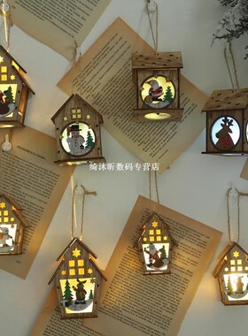 1/2 Layer Festival Led Light Wood House Christmas Tree Decor