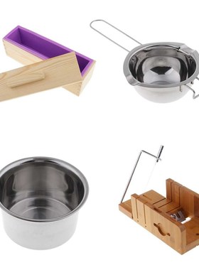 4x Wood Stainless Steel Soap Cutter with Beveler  Wire Slice