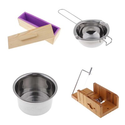 4x Wood Stainless Steel Soap Cutter with Beveler  Wire Slice