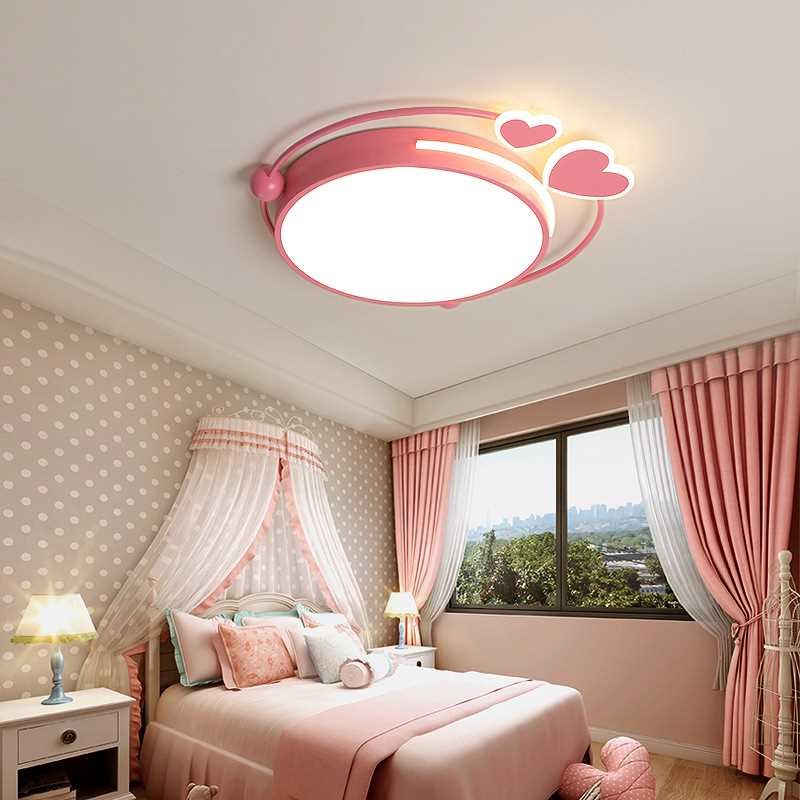 Modern LED Ceiling Light Pink Heart Iron Acrylic Ceiling Lam