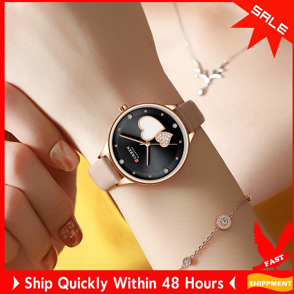 CURREN Luxury Women Watches Fashion Heart Dial Design Ladie