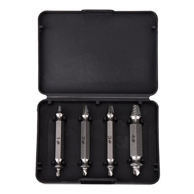 4pcs/Set Drill Bits Damaged Screw Extractor Double Side Dril