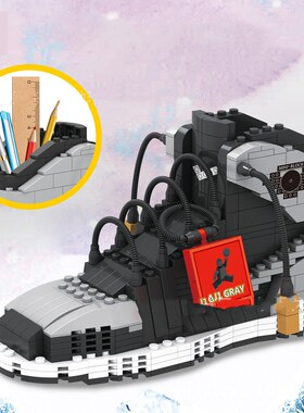 474pcs sports shoes building block pen holder sports basketb