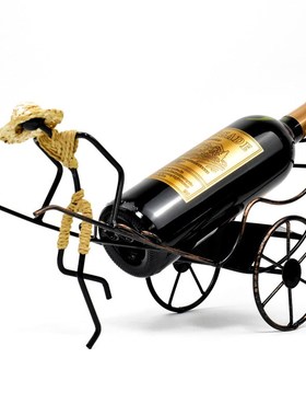 Chinese Rickshaw Wine Racks Bottle Holders Bar Table Ornamen