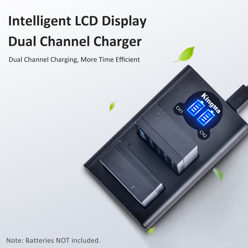 DMW-BLC12 Battery Charger Dual USB Charger with LCD Display