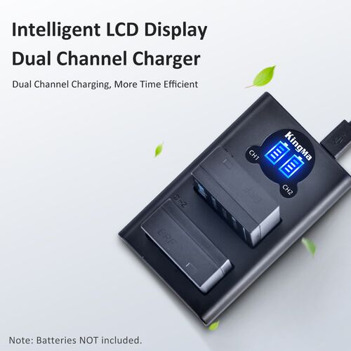 DMW-BLC12 Battery Charger Dual USB Charger with LCD Display