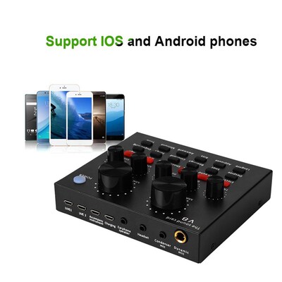 V8 Sound Card Audio Set Interface External Usb Live Micropho