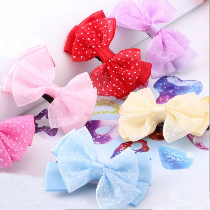 50pcs/lot cute pet hair bows with clip 2015 new designs lac