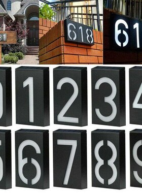 House Doorplate Solar Energy LED Number Sign Light House Ho