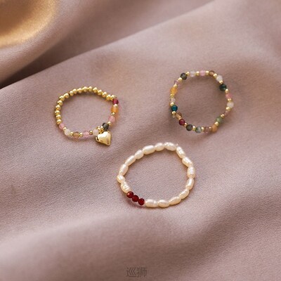 Korean ins ring energy crystal folding joint ring elastic ri