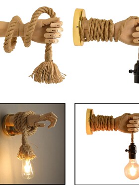 Modern Industrial Vintage Wall Sconce Wooden Wall Light Lamp