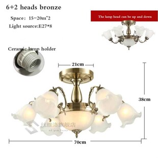 European chandelier living room ceiling lamp wrought iron re