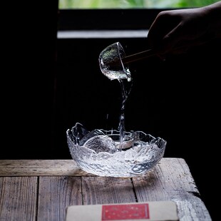 Glass Tea Washing Large Bowl Washing Inlay Tin Plum Thicken