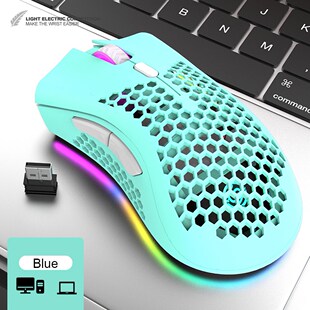 Wireless Mouse RGB Adjustable Backlit Honeycomb USB Optical