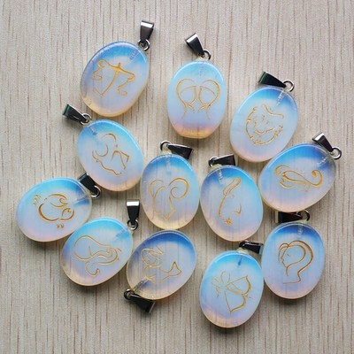 12pcs/lot wholesale 2019 New fashion opal stone oval shape